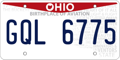 OH license plate GQL6775