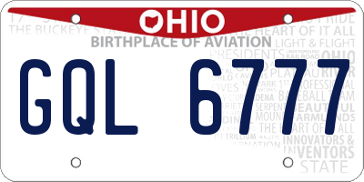 OH license plate GQL6777