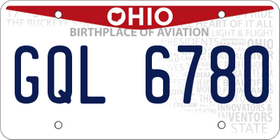 OH license plate GQL6780