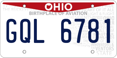 OH license plate GQL6781