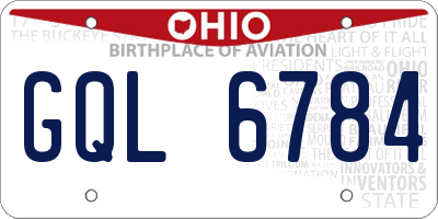 OH license plate GQL6784