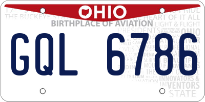 OH license plate GQL6786