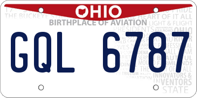 OH license plate GQL6787