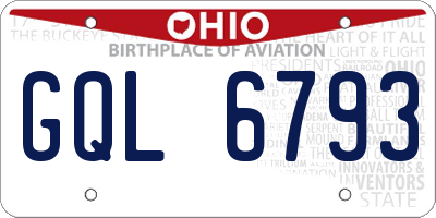 OH license plate GQL6793