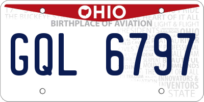 OH license plate GQL6797