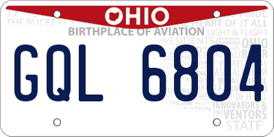 OH license plate GQL6804