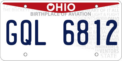 OH license plate GQL6812