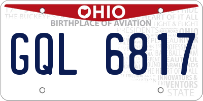 OH license plate GQL6817