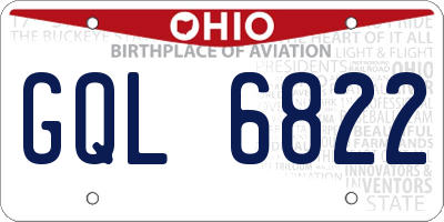 OH license plate GQL6822