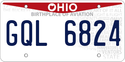 OH license plate GQL6824