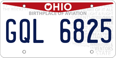 OH license plate GQL6825