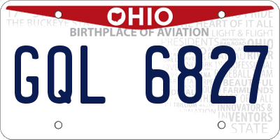 OH license plate GQL6827