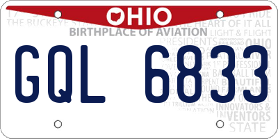 OH license plate GQL6833
