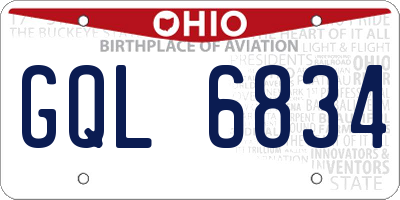 OH license plate GQL6834