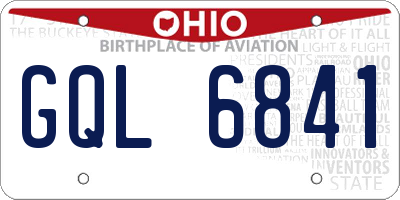 OH license plate GQL6841