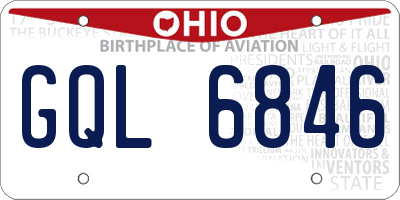 OH license plate GQL6846