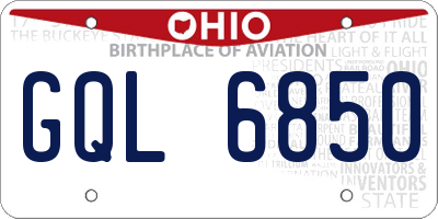OH license plate GQL6850