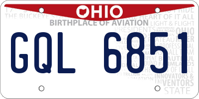 OH license plate GQL6851