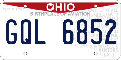 OH license plate GQL6852