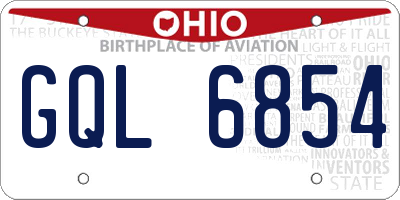 OH license plate GQL6854