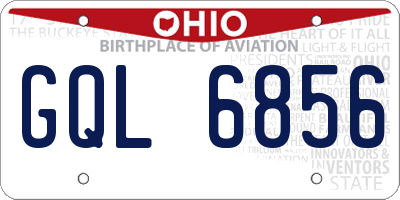 OH license plate GQL6856