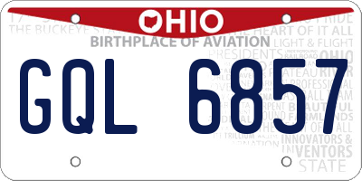 OH license plate GQL6857