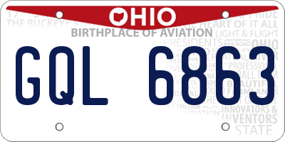 OH license plate GQL6863