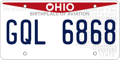 OH license plate GQL6868