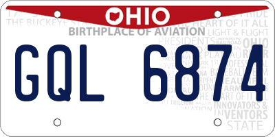 OH license plate GQL6874