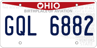OH license plate GQL6882