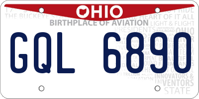 OH license plate GQL6890