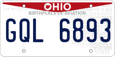 OH license plate GQL6893