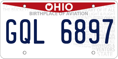 OH license plate GQL6897