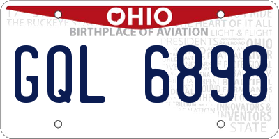 OH license plate GQL6898
