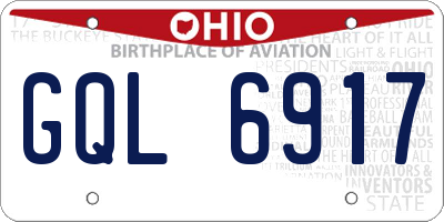 OH license plate GQL6917