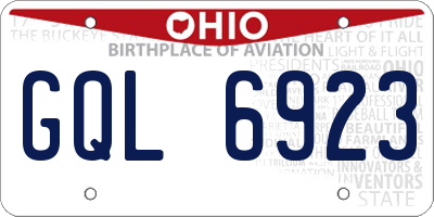 OH license plate GQL6923