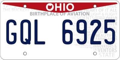 OH license plate GQL6925
