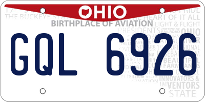 OH license plate GQL6926
