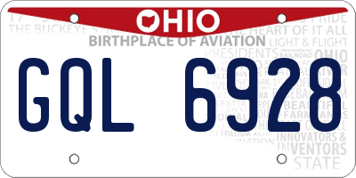 OH license plate GQL6928