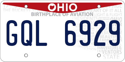OH license plate GQL6929