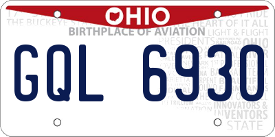 OH license plate GQL6930