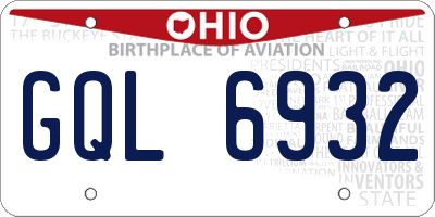 OH license plate GQL6932