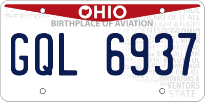 OH license plate GQL6937