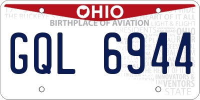 OH license plate GQL6944