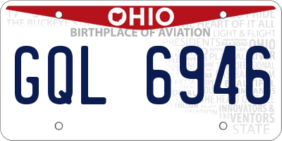 OH license plate GQL6946