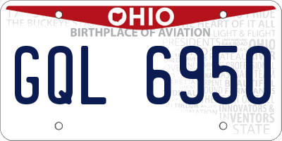 OH license plate GQL6950