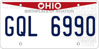 OH license plate GQL6990