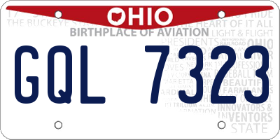 OH license plate GQL7323