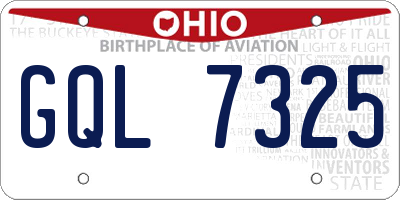 OH license plate GQL7325