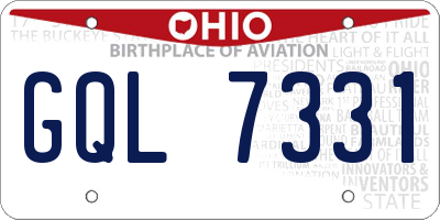 OH license plate GQL7331